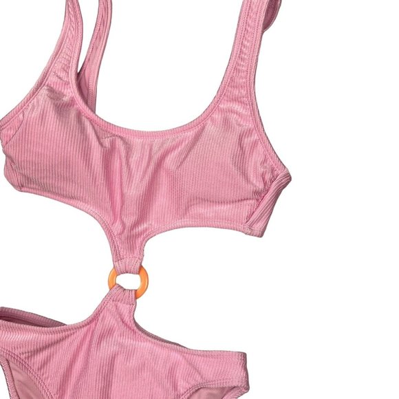 Xhilaration One Piece Monokini Bathing Suit Size Small Womens Pink Cheeky Pink - Picture 8 of 9